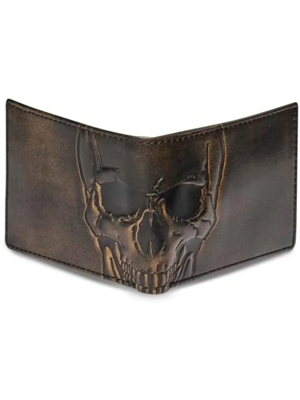 Skull Double ID Bifold Wallet for Men | 2 ID Windows, Stylish & Durable Design